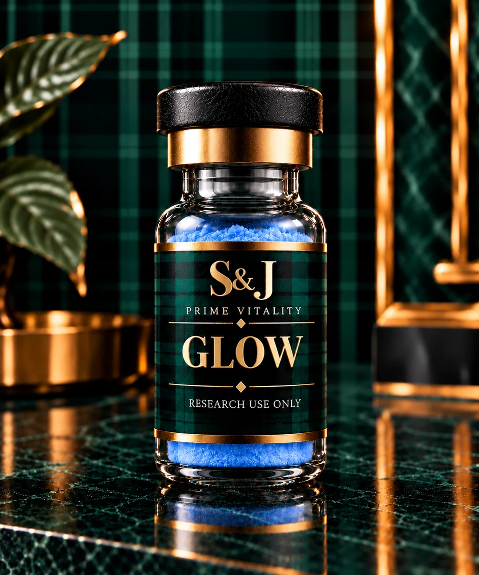 GLOW (BPC-157 + GHK-Cu + TB-500) 70mg research vial